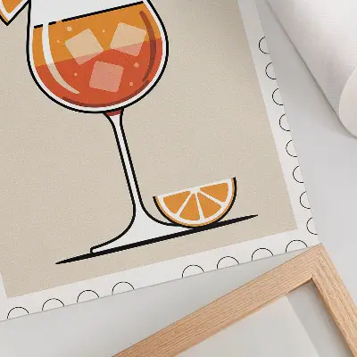 Poster Aperol-Getränk vor orangefarbenem Hintergrund