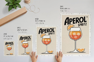 Poster Aperol-Getränk, orangefarbener Hintergrund
