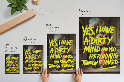 Wandposter Klassische Zeichen, gelber Text, dynamischer Kontrast
