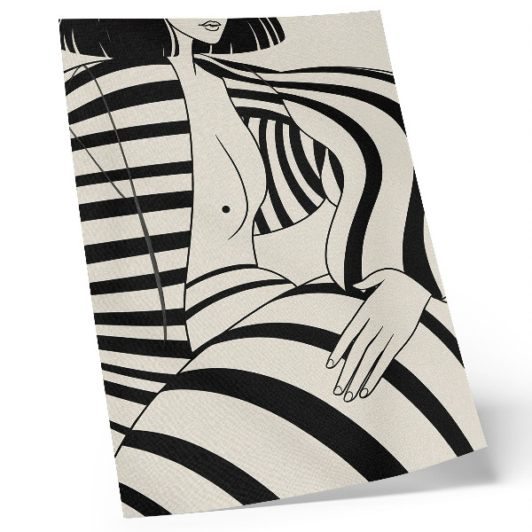 Wandposter Eleganz durch schwarz-weiße geometrische Streifen