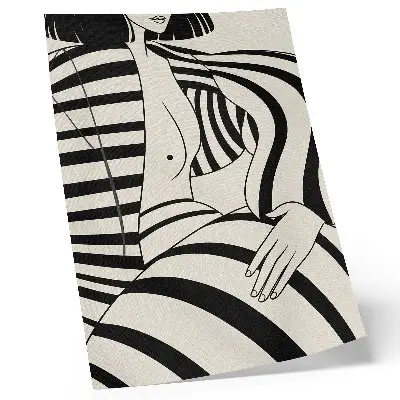 Wandposter mit eleganten schwarz-weißen geometrischen Streifen