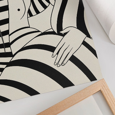Wandposter Eleganz durch schwarz-weiße geometrische Streifen