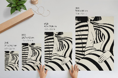 Wandposter Eleganz durch schwarz-weiße geometrische Streifen