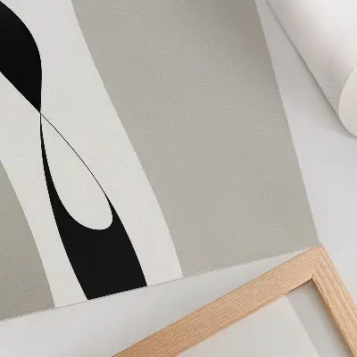 Poster schwarze und weiße Linien mit sanften Kontrasten