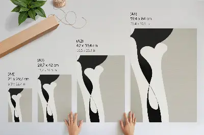 Poster schwarze und weiße Linien mit sanften Kontrasten