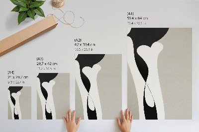 Poster Schwarze und weiße Linien, sanfte Kontraste