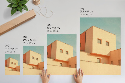 Kunstdruck leinwand Geometrische Architektur, beige Fassade