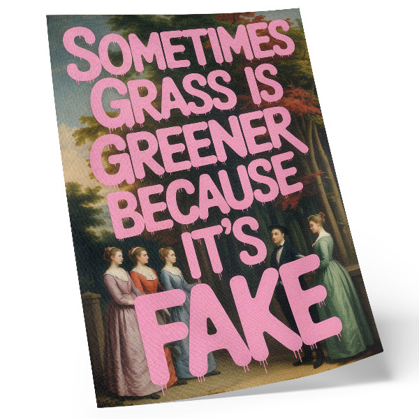 Wandposter Rosa Inschrift Waldzeichen Eleganz Humor