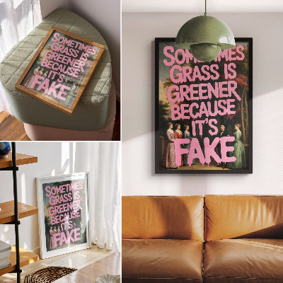 Wandposter Rosa Inschrift Waldzeichen Eleganz Humor