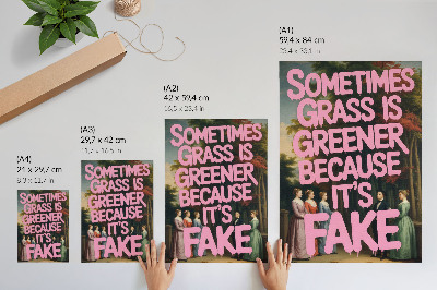 Wandposter Rosa Inschrift Waldzeichen Eleganz Humor