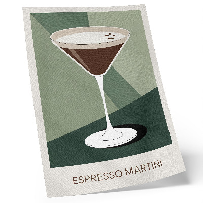Wandposter Moderner Martini in Grün, Beige und Weiß