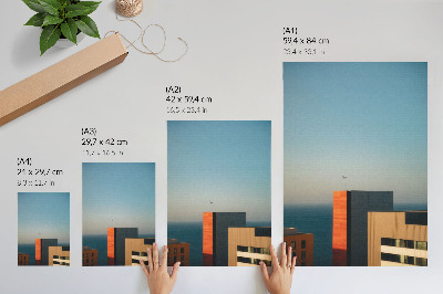 Kunstdruck leinwand Moderne, Meer, Gebäude, Vogel, Weite, Himmel