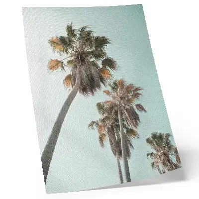 Wandposter mit exotischem Palmenmotiv unter zartem blauem Himmel