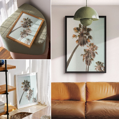 Wandposter Palmen, zarter blauer Himmel, exotisch