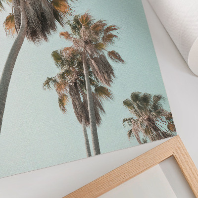 Wandposter Palmen, zarter blauer Himmel, exotisch
