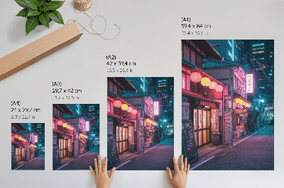 Kunstdruck leinwand Neonlaternen bezaubern die Straßen der Stadt bei Nacht