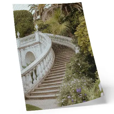 Wandposter mit Motiv einer eleganten Balustrade in klassischem Grün für eine ruhige Atmosphäre