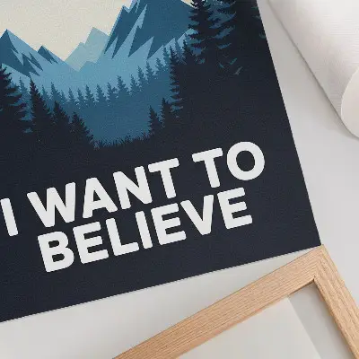 Kunstdruck auf Leinwand UFO über Waldbergen im modernen Stil