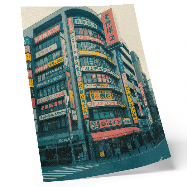 Wandposter Farbenfrohe Inschriften an modernistischen Gebäuden