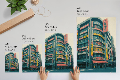 Wandposter Farbenfrohe Inschriften an modernistischen Gebäuden