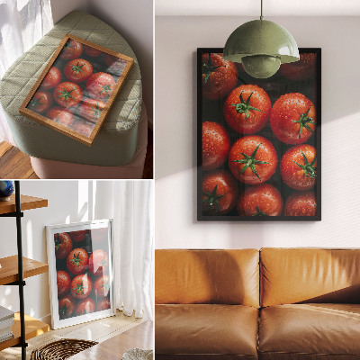 Poster Saftige Tomaten mit Wassertropfen