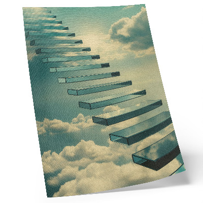 Wandposter Glastreppe in den Wolken, türkisfarbener Himmel