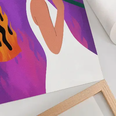Kunstdruck auf Leinwand Harmonie der Farben mit einer Figur in Bewegung und einer außergewöhnlichen Aura