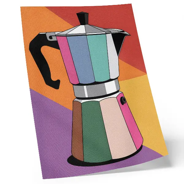 Wandposter mit kontrastreichen Farben und ausdrucksstarkem Stil