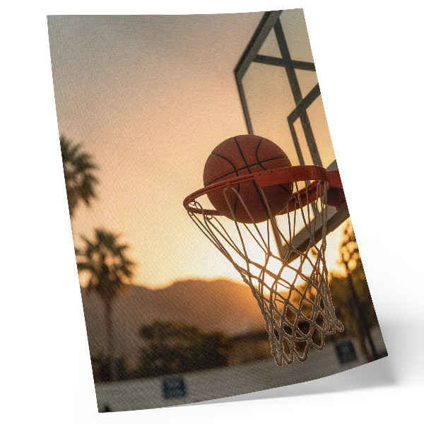 Poster Energetischer Sonnenuntergang Basketballball