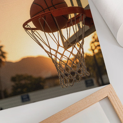 Poster Energetischer Sonnenuntergang Basketballball
