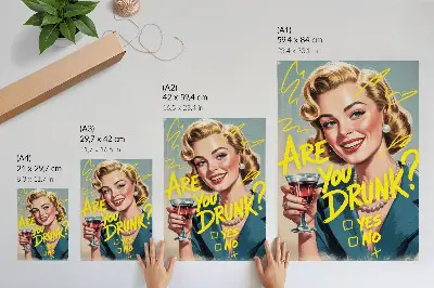 Leinwand Kunstdruck Frau im Retro-Comic-Stil mit dynamischen Farben