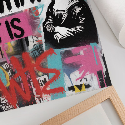 Kunstdruck leinwand Dynamischer Graffiti-Klassiker, ikonischer Textkontrast