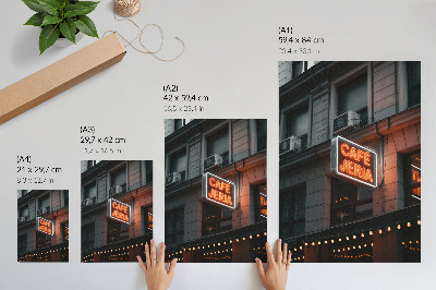 Poster Atmosphärische Aufnahme von Neon-Stadtschildern