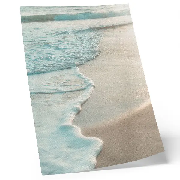 Kunstdruck auf Leinwand sanfte Wellen am Sandstrand für eine ruhige Atmosphäre