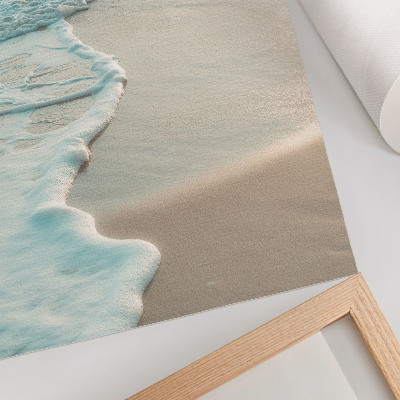 Kunstdruck leinwand Sanfte Wellen plätschern an den Sand, eine ruhige Atmosphäre