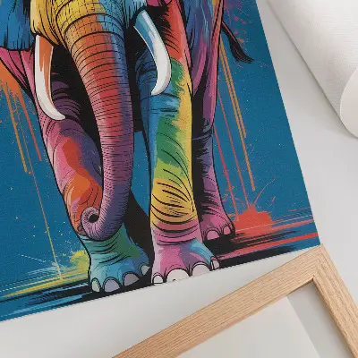 Wandposter farbenfroher Elefant in kontrastreichen und intensiven Farben
