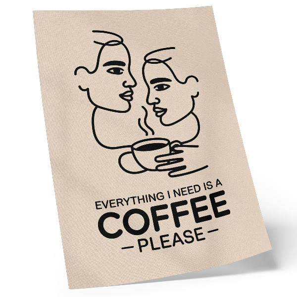 Kunstdruck leinwand Minimalistische Gesichtskonturen, eine Tasse Kaffee