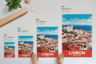 Wandposter Stadtpanorama, warme Farben, friedliche Atmosphäre