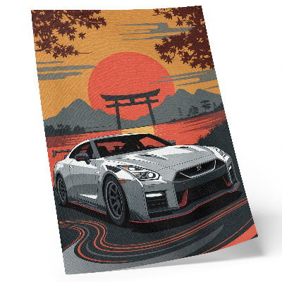 Kunstdruck leinwand Ein Auto in einer harmonischen japanischen Landschaft