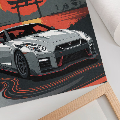 Kunstdruck leinwand Ein Auto in einer harmonischen japanischen Landschaft