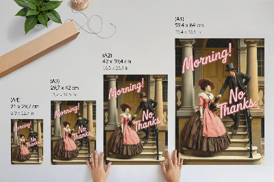 Poster Historische Kostüme, Pastellinschriften, Moderne