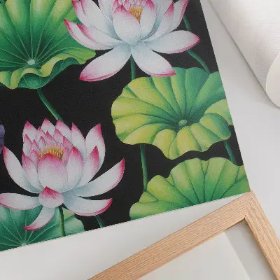 Wandposter die Schönheit der Natur mit Blumen und grünen Blättern