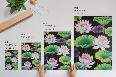 Wandposter Die Schönheit der Natur: Blumen und grüne Blätter