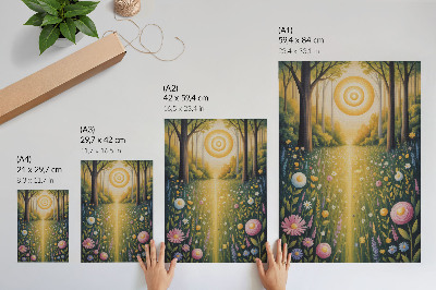 Poster Waldwegblumen, Sonne, Frische