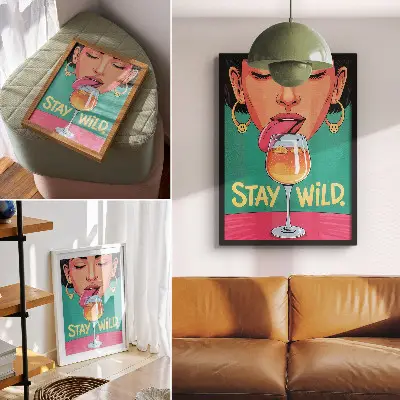 Leinwand-Kunstdruck mit intensiven Farben und ausdrucksstarker Pop-Art für eine positive Atmosphäre