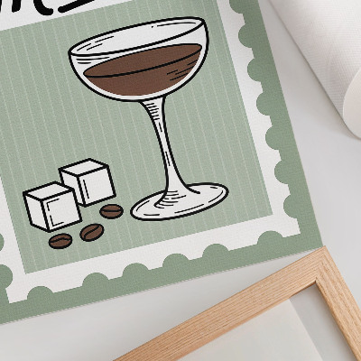 Poster Espresso Martini-Grafiken im Vintage-Stil