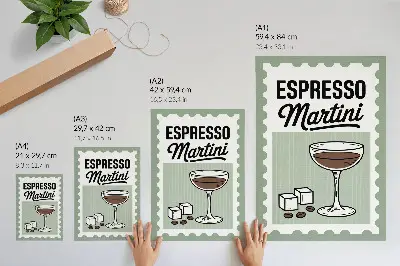 Poster mit Espresso Martini-Grafiken im Vintage-Stil