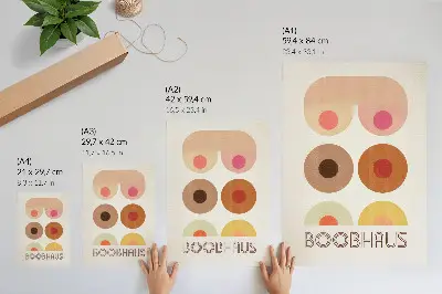Wandposter mit Boobhaus-Grafik im Bauhaus-Stil