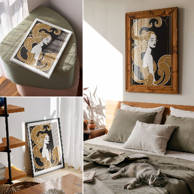 Kunstdruck leinwand Elegante, kunstvolle Linien im Kontrast