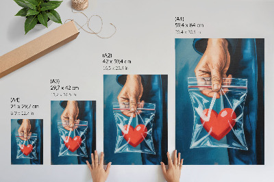 Kunstdruck leinwand Starke Kontraste von Rot und Blau, moderner Stil